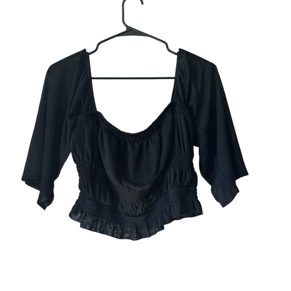 Express Black Ruffled Blouse - Picture 3 of 4